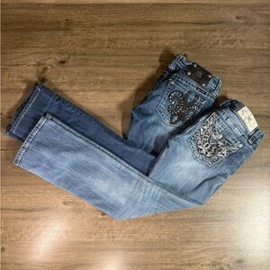 (2) Miss Me Women’s Bootcut Embroidered Denim Jeans Size 28